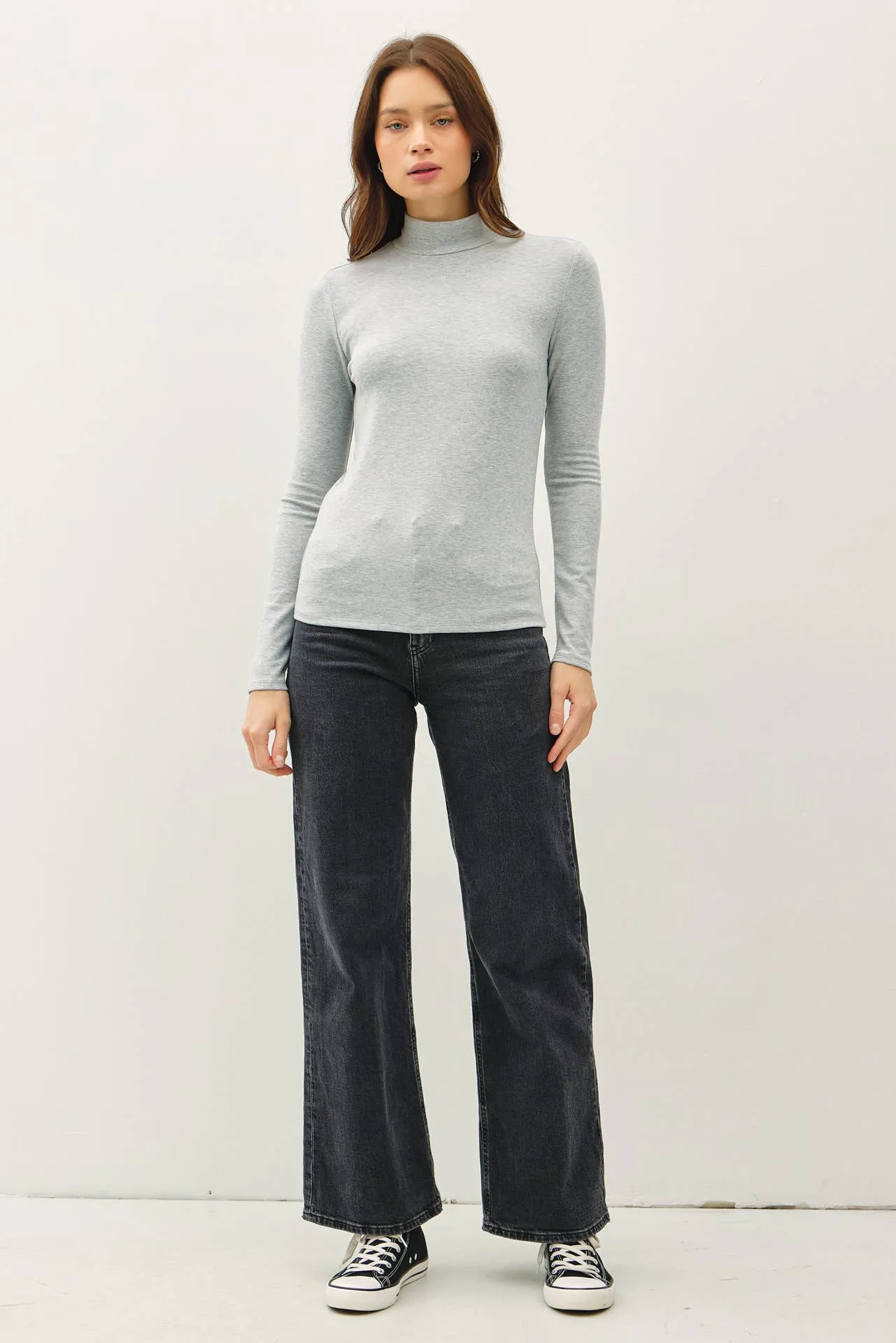 Top | Knit Turtleneck Grey