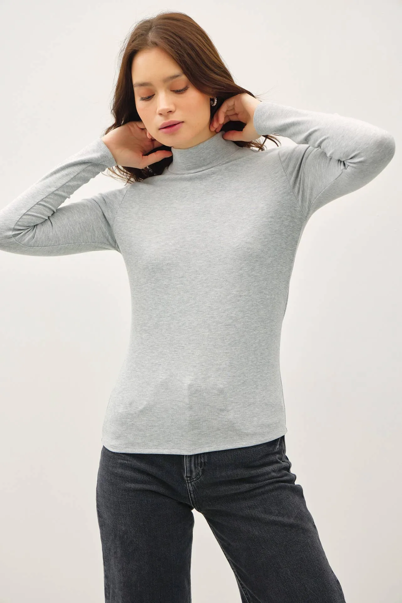 Top | Knit Turtleneck Grey