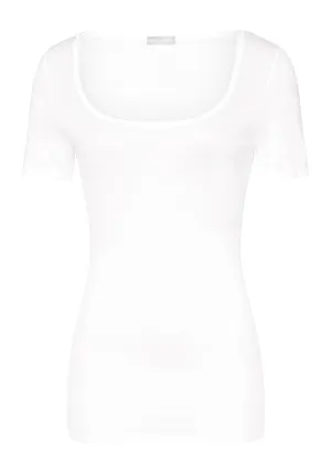 Ultralight Round Neck Cotton Fitted Top | White 71827-101
