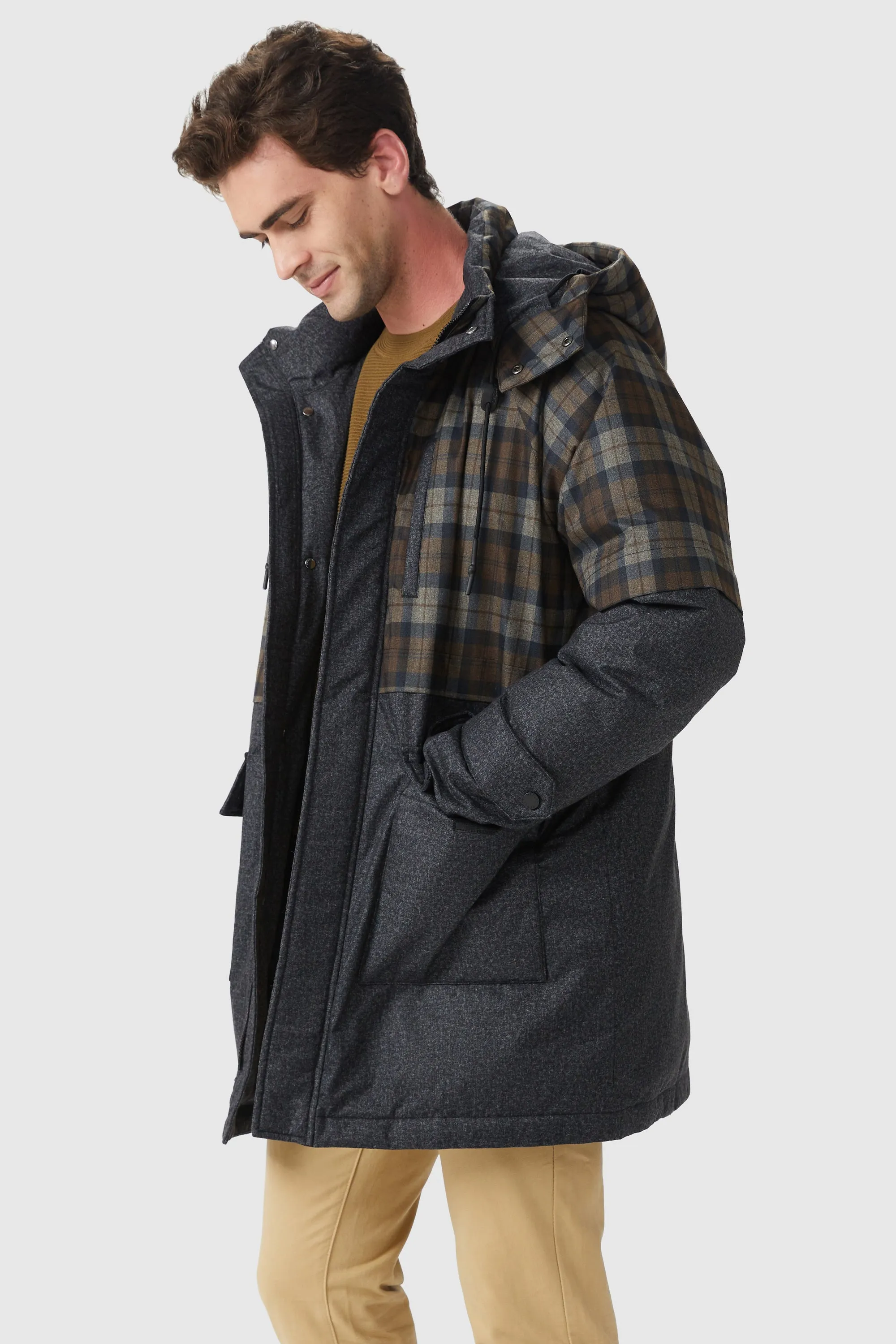 Windproof Down Jacket with Hood