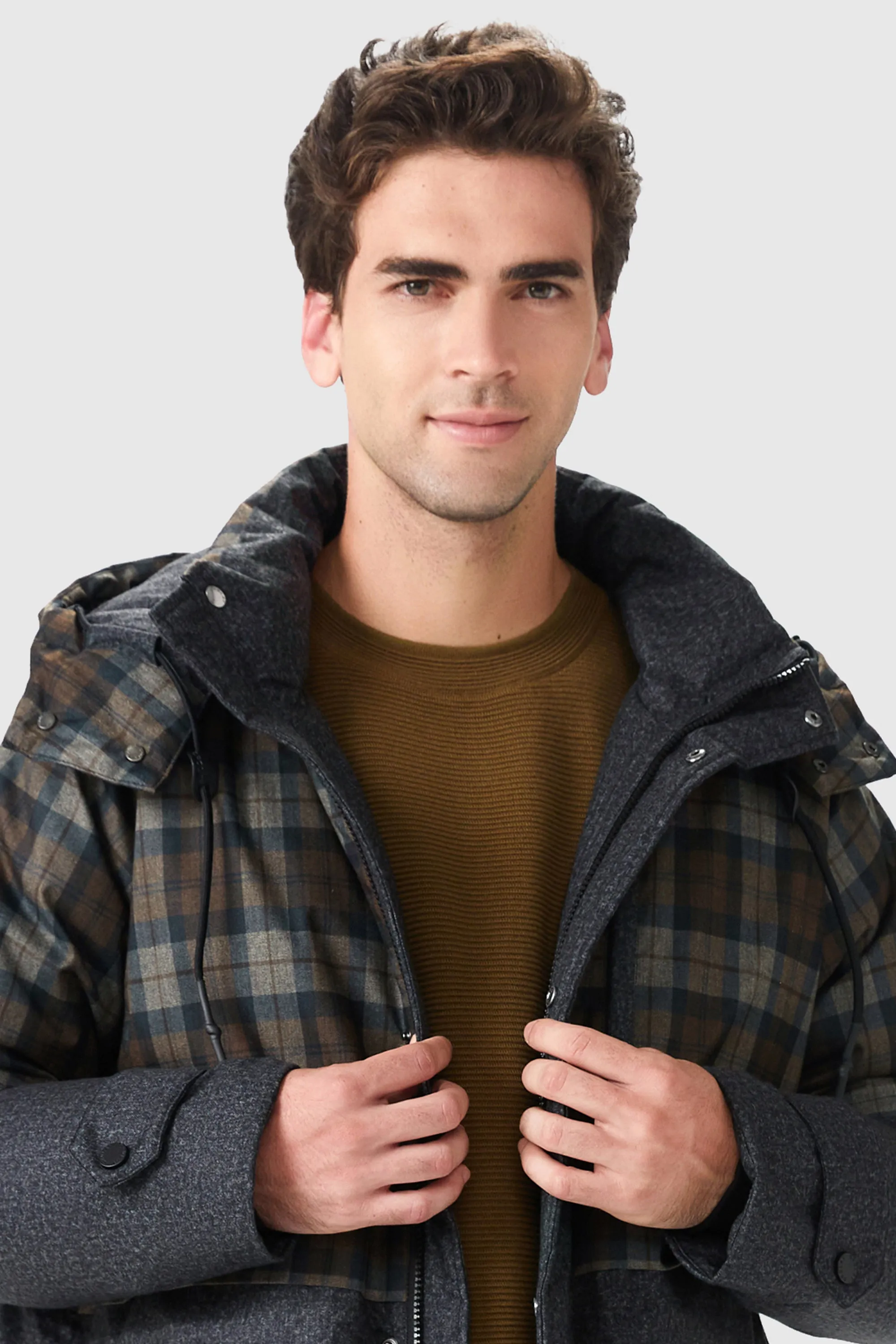 Windproof Down Jacket with Hood
