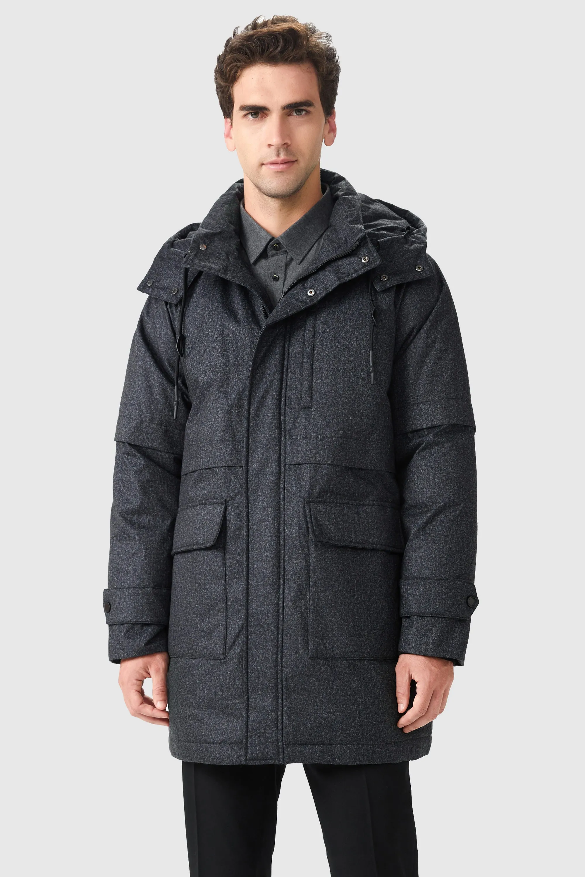 Windproof Down Jacket with Hood