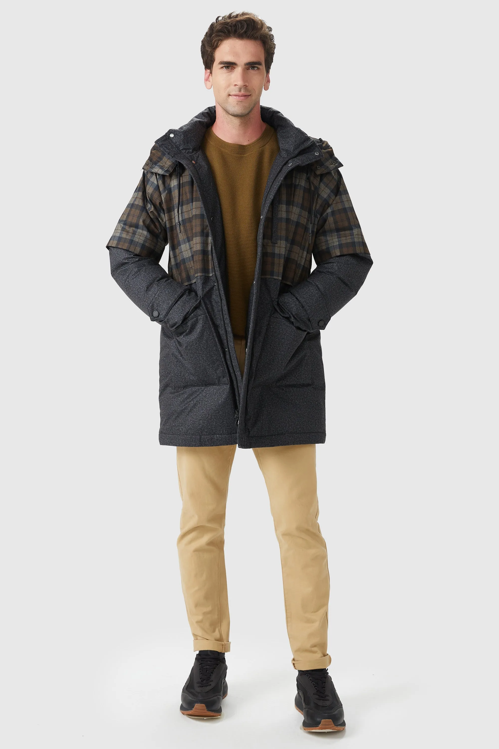 Windproof Down Jacket with Hood