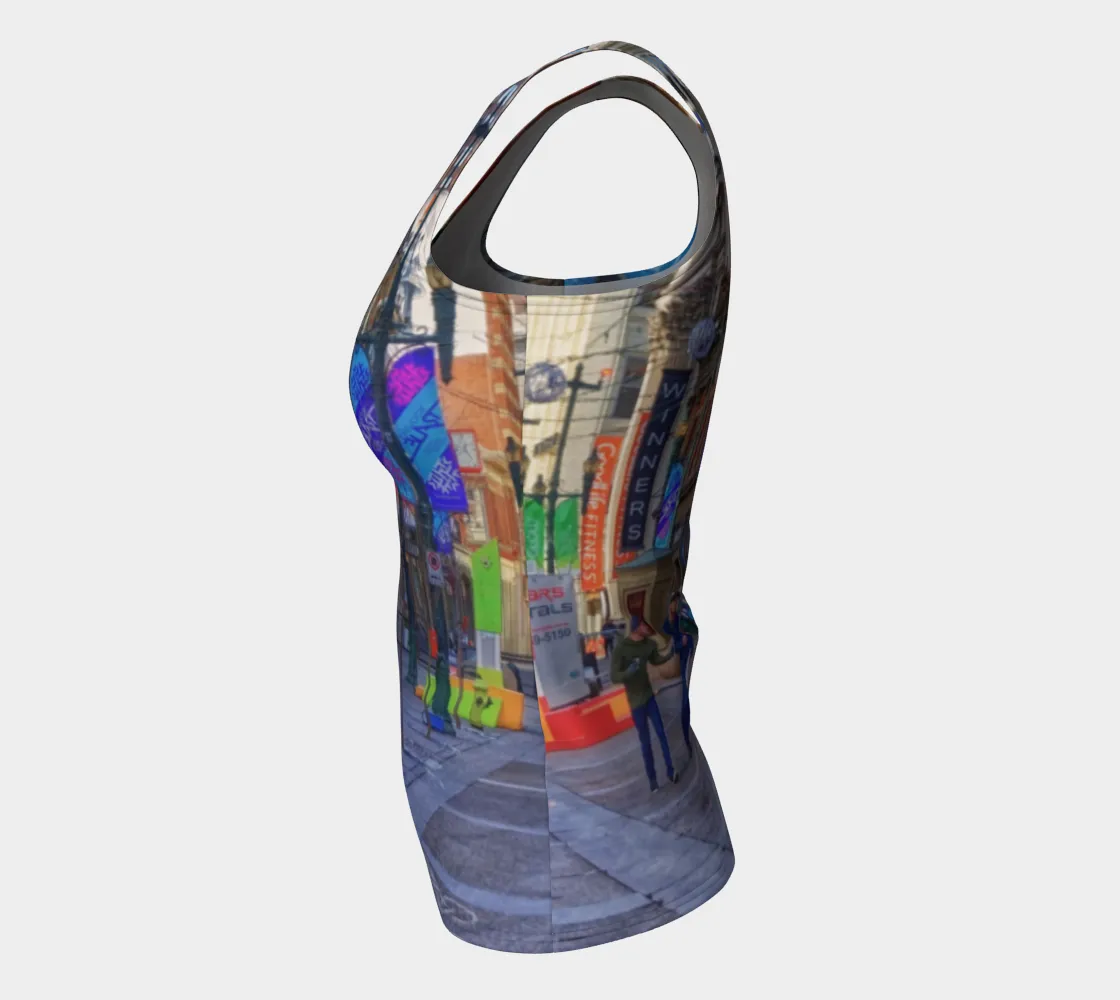 Women's All-Over Fitted Regular Tank Top - Downtown Calgary Stephen Avenue