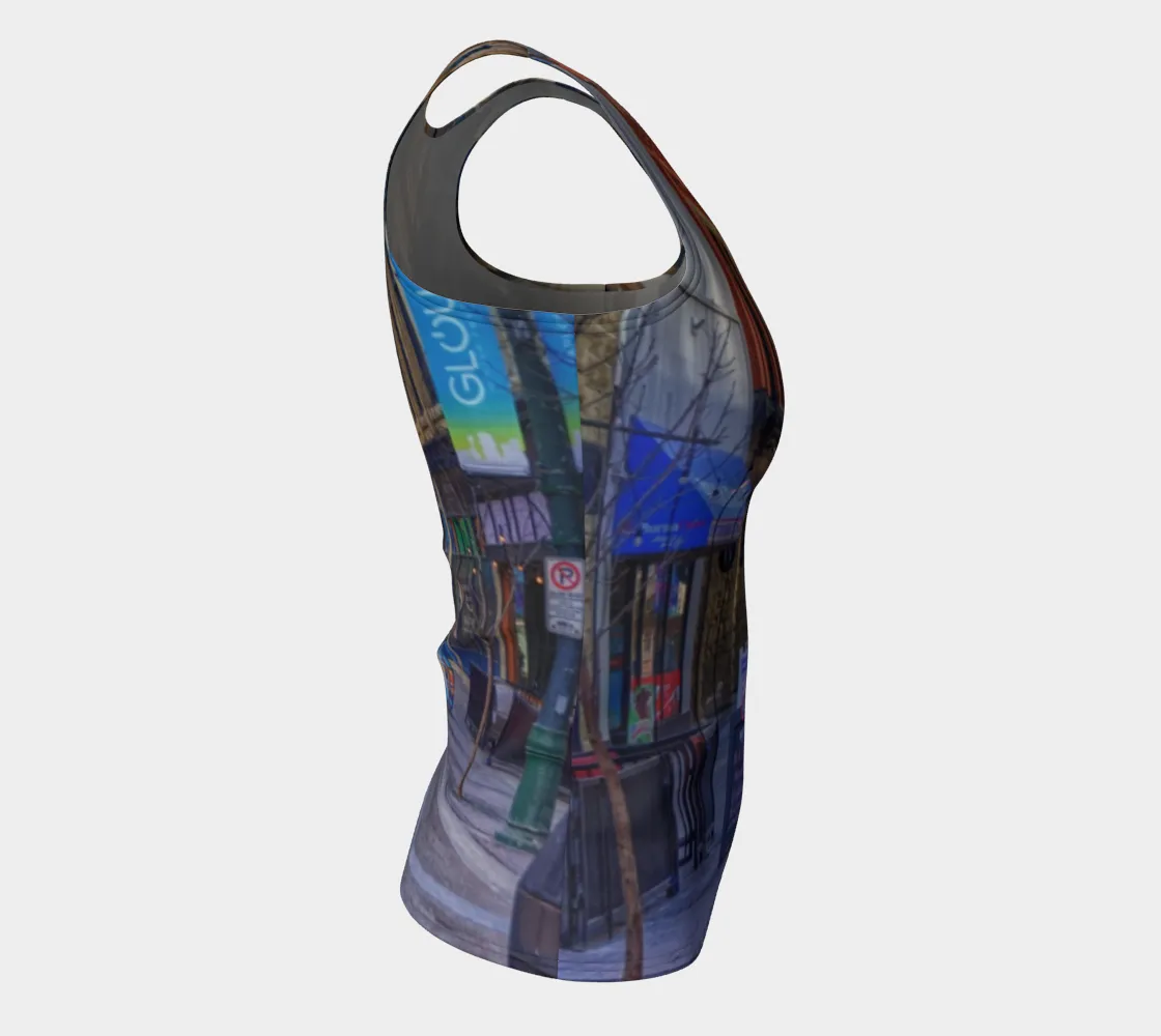 Women's All-Over Fitted Regular Tank Top - Downtown Calgary Stephen Avenue