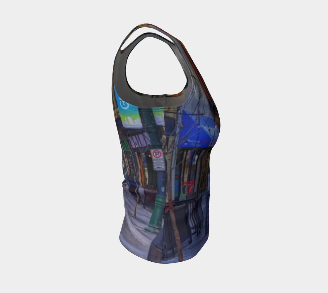 Women's All-Over Fitted Regular Tank Top - Downtown Calgary Stephen Avenue