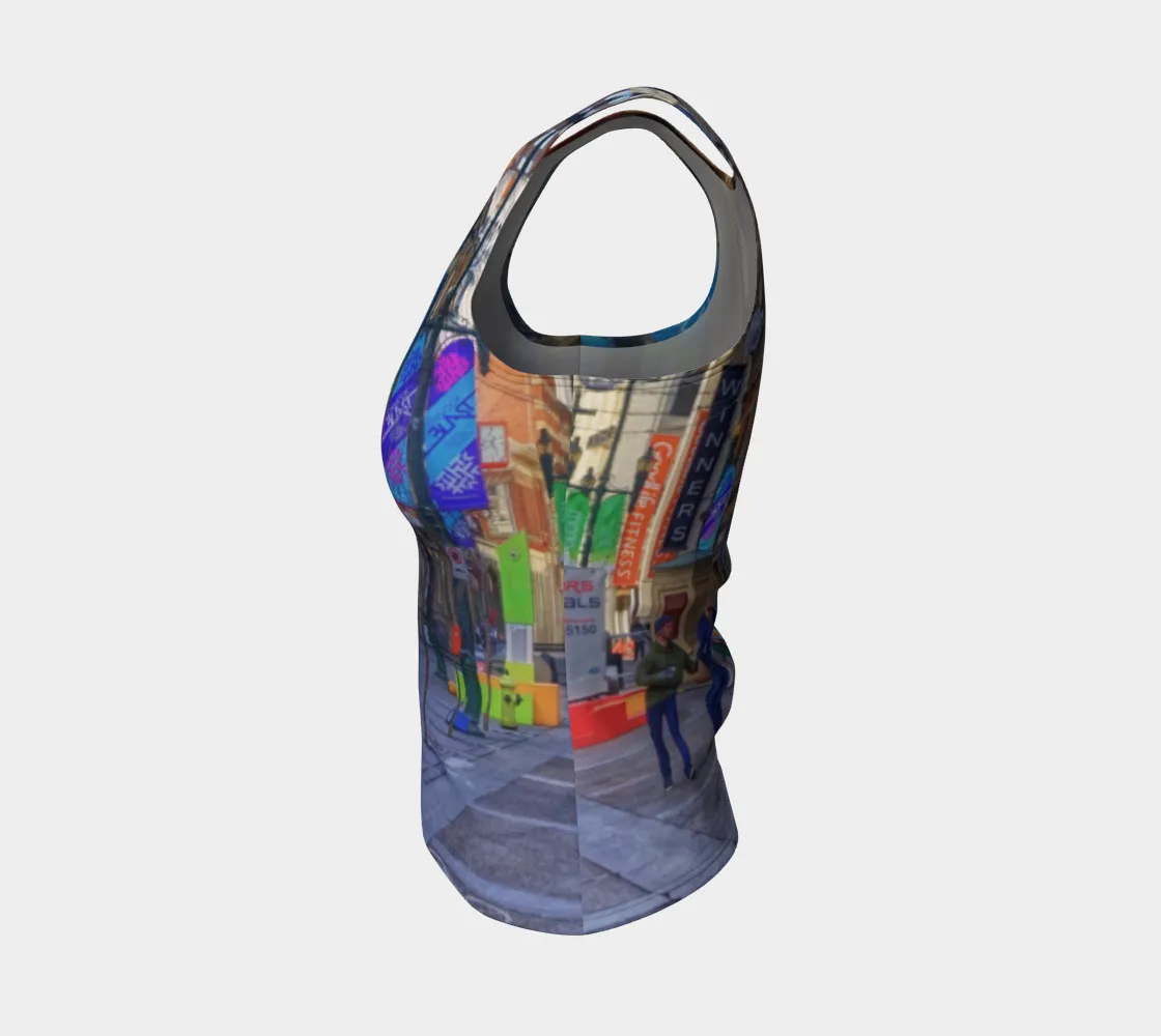 Women's All-Over Fitted Regular Tank Top - Downtown Calgary Stephen Avenue